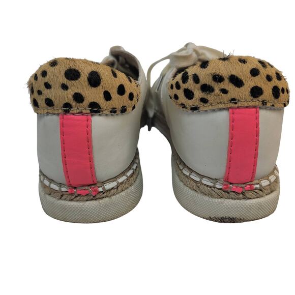 Dolce Vita Women's Sz 10 Morris Sneakers White Perforated Cheetah Espadrille - Picture 5 of 10